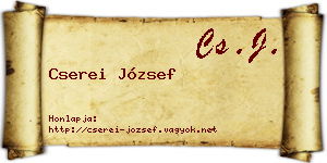 Cserei József névjegykártya